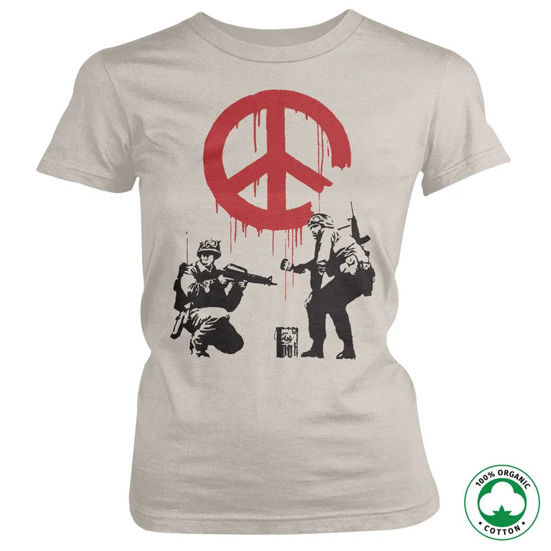 Soldiers Painting CND Sign Organic Girly Tee
