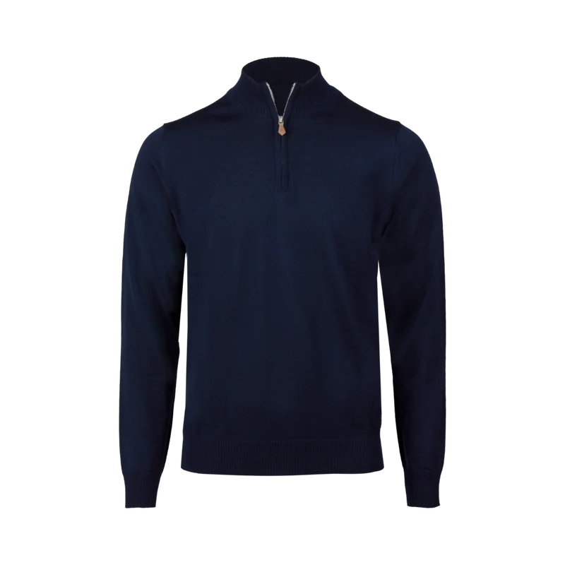 Pullover Knitted Half Zip - Navy