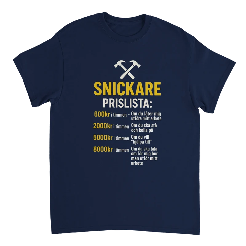 T-shirt - Snickare prislista