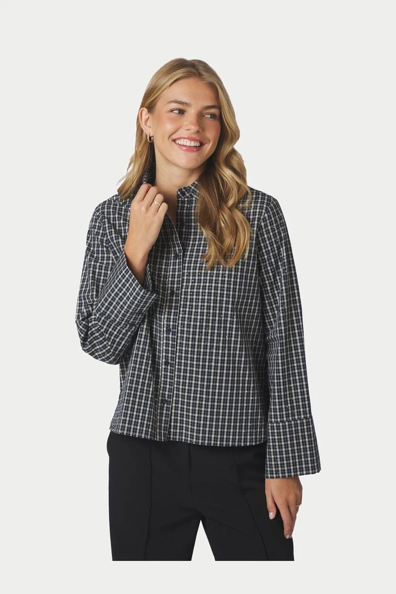 Neo Noir - Drew Check Bedaz Shirt 170198 - 534 - Dark Blue