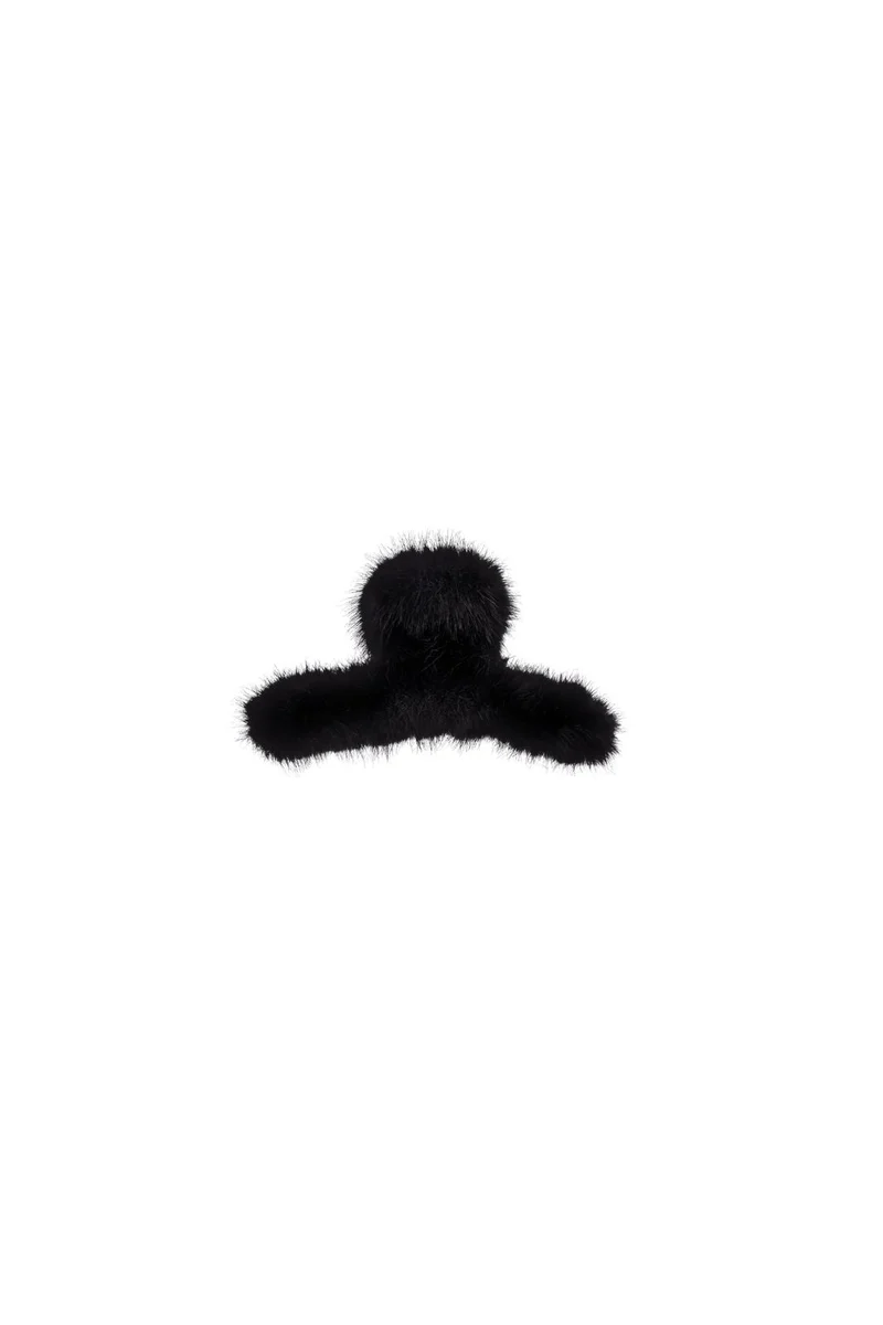 Black Colour - Bcfurry Hair Claw 6078 - Black