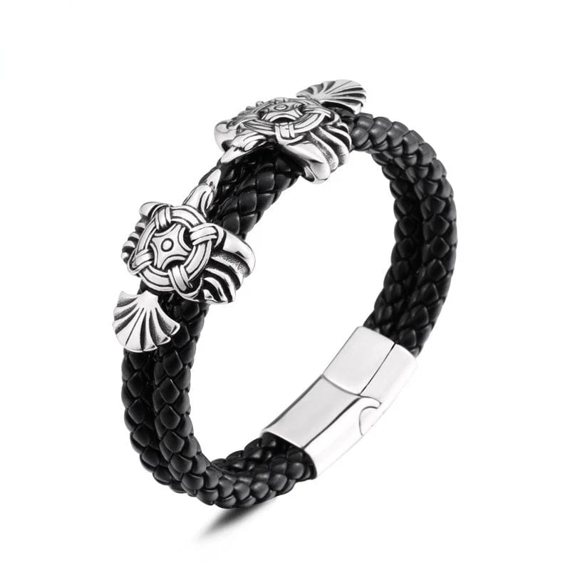 Punk Crow Carved Armband för män