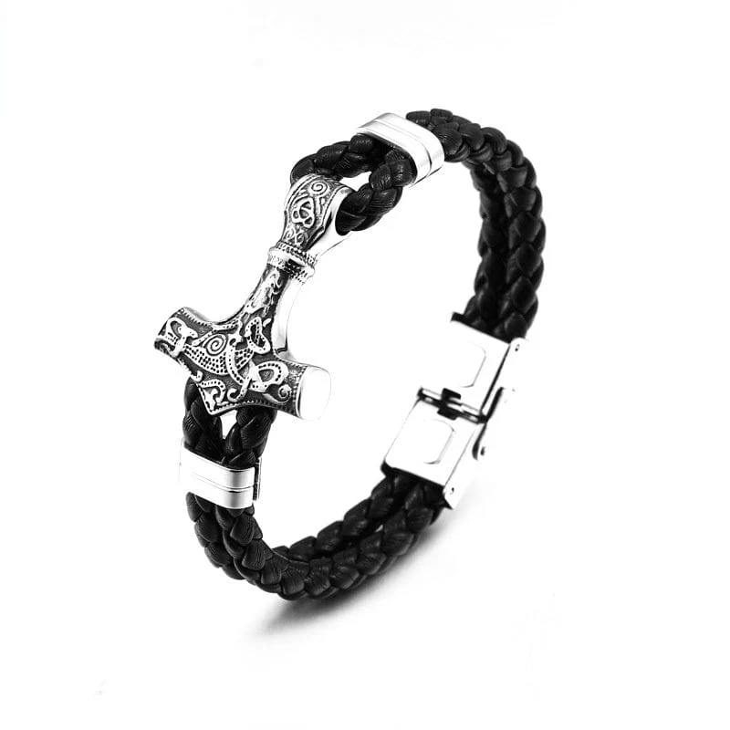 Punk Hammer konstläderarmband för män
