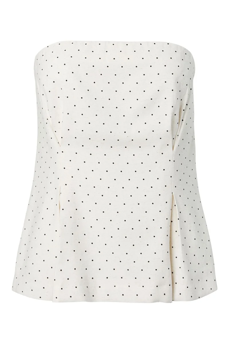 YAS - Yasdotly Corsage Top - 5067501 Star White W. Black Dots