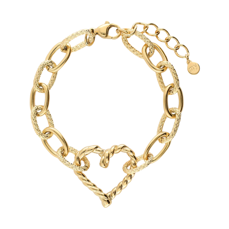 Bracelet chain twisted heart - Gold