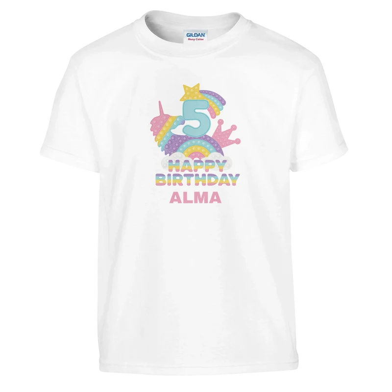 T-shirt Barn - Happy Birthday [Valfritt namn]