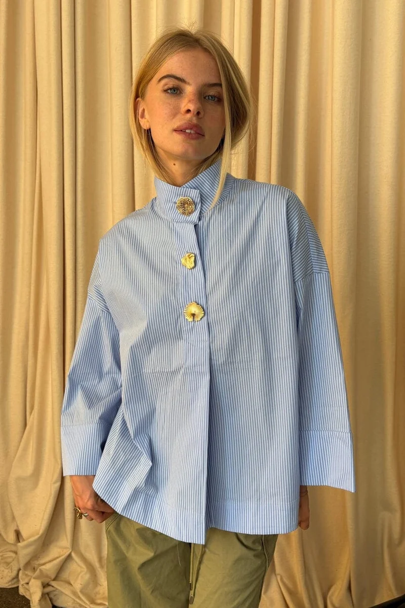 Continue - Klara Highneck Stripe 15321 - 416 - Blue Stripe