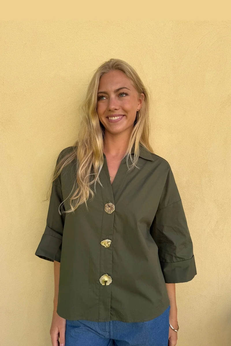 Continue - Augusta Big Gold Buttons 15171 - Army