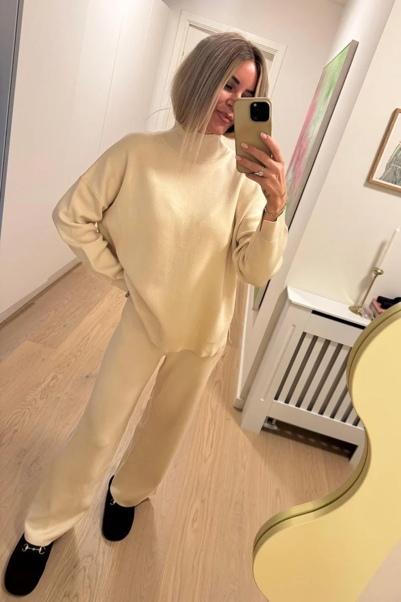 Valentin Studio - Comfy Knit Pants 169310 - 122 - Creme