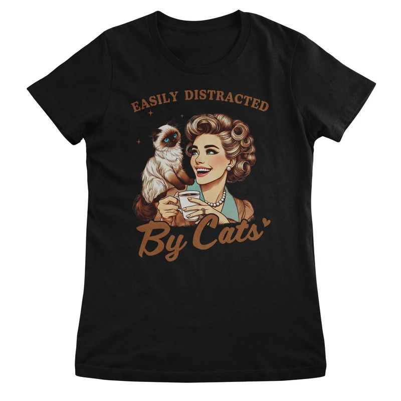 Easily Distracted By Cats Girly Top