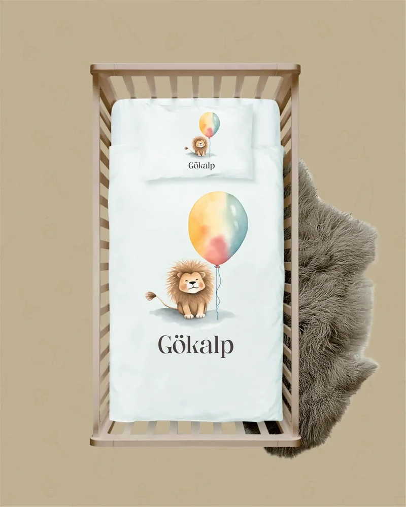 Dieren met ballonnen - Gepersonaliseerd 3-delige Dekbedovertrek met Naam