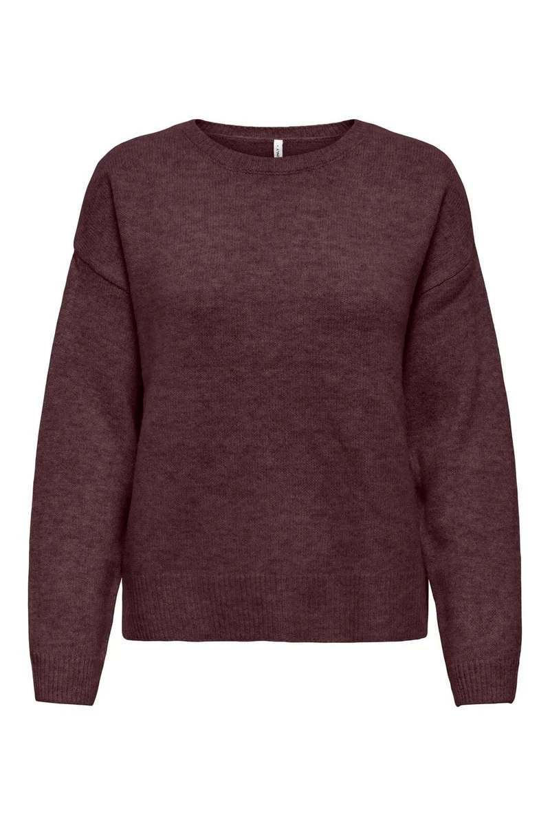 Only - Onlolivia Ls O-Neck Cc Knt - 5101133 Fudge Melange