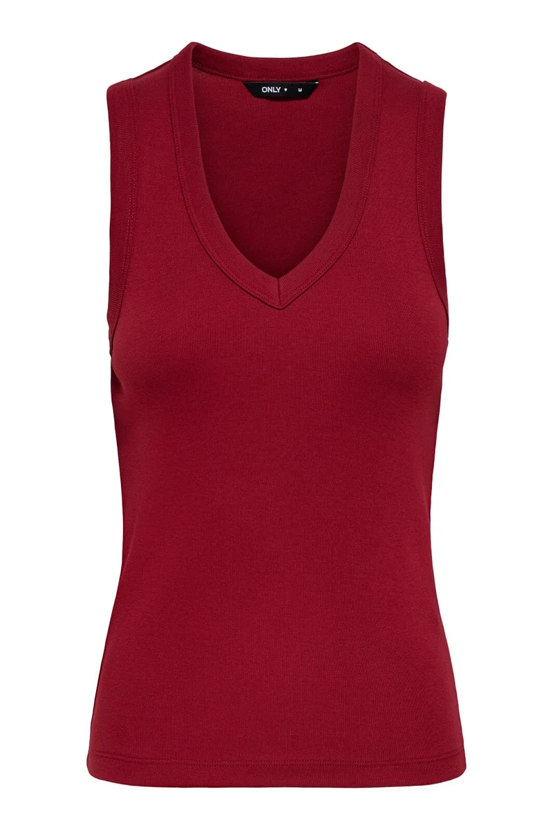 Only - Onlrina V-Neck Tank Top S/L - 5255758 Winery