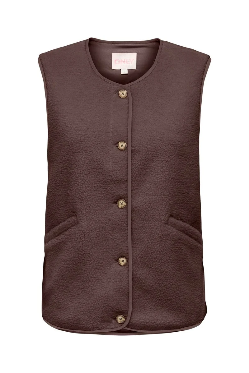 Only - Onlbaby Teddy Vest - 5100911 Chocolate Martini