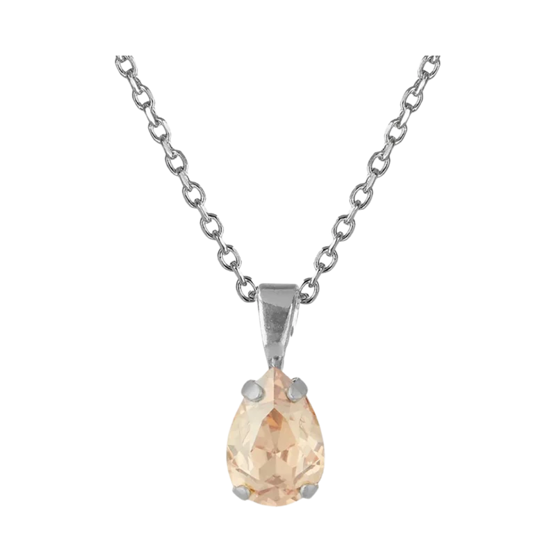 Petite Drop Necklace Rhodium - 4001 Golden Shadow