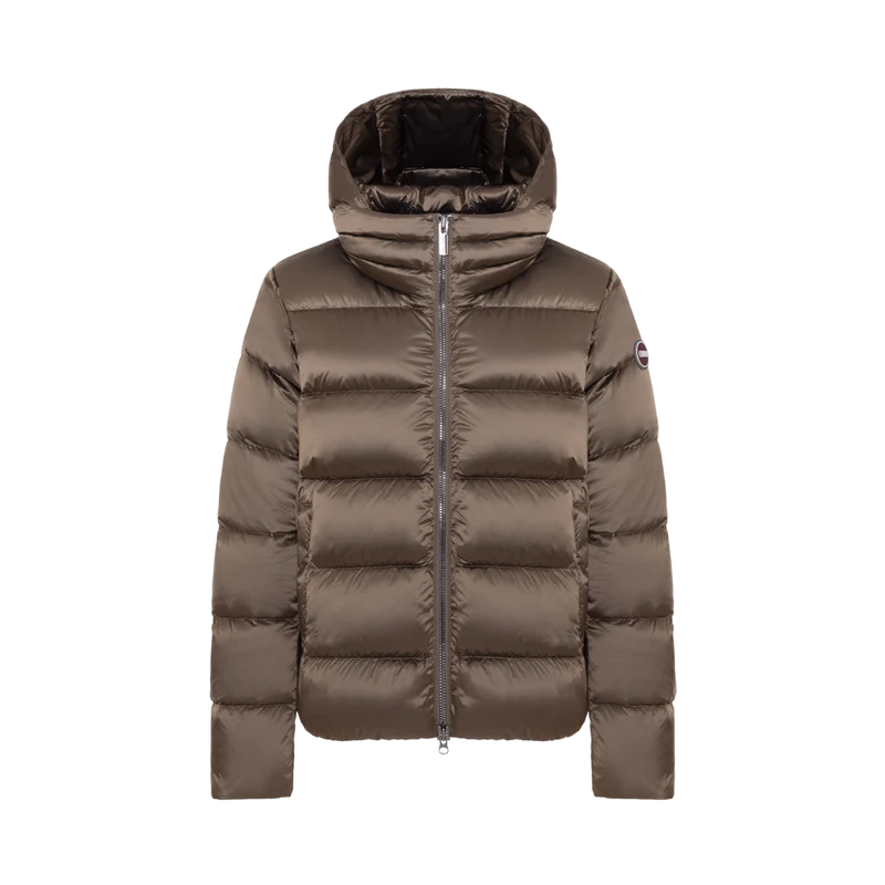 Ladies Down Jacket with Detachable Hood - Dark Yam