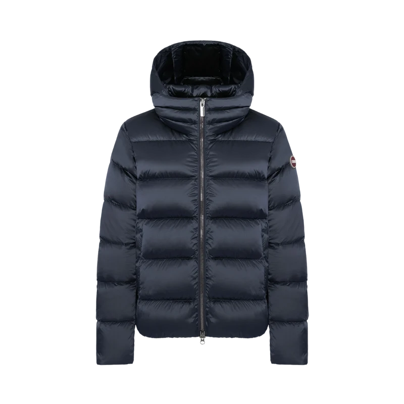 Ladies Down Jacket with Detachable Hood - 68 Navy Blue