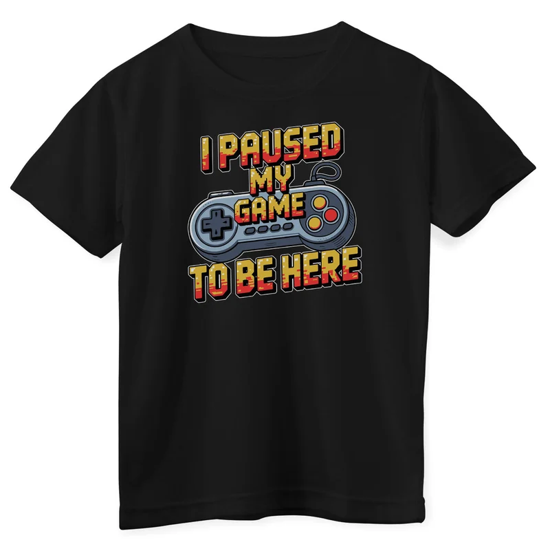 I Paused My Game To Be Here Kids Tee