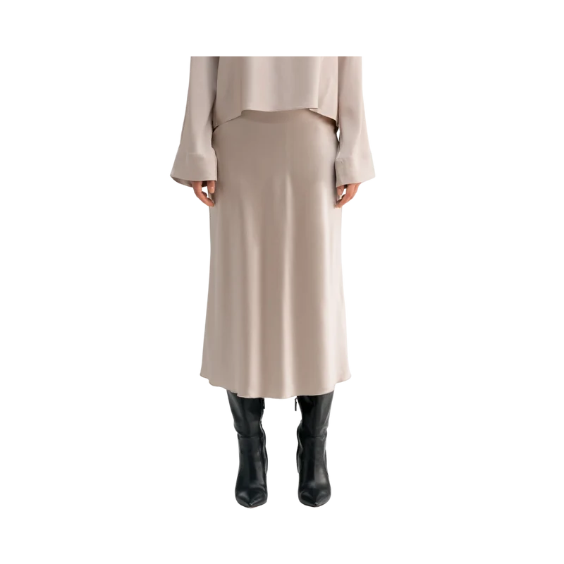 Hana satin skirt - Greige