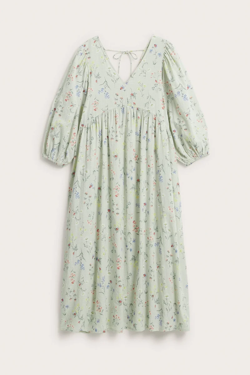 Women’s green floral cotton dress