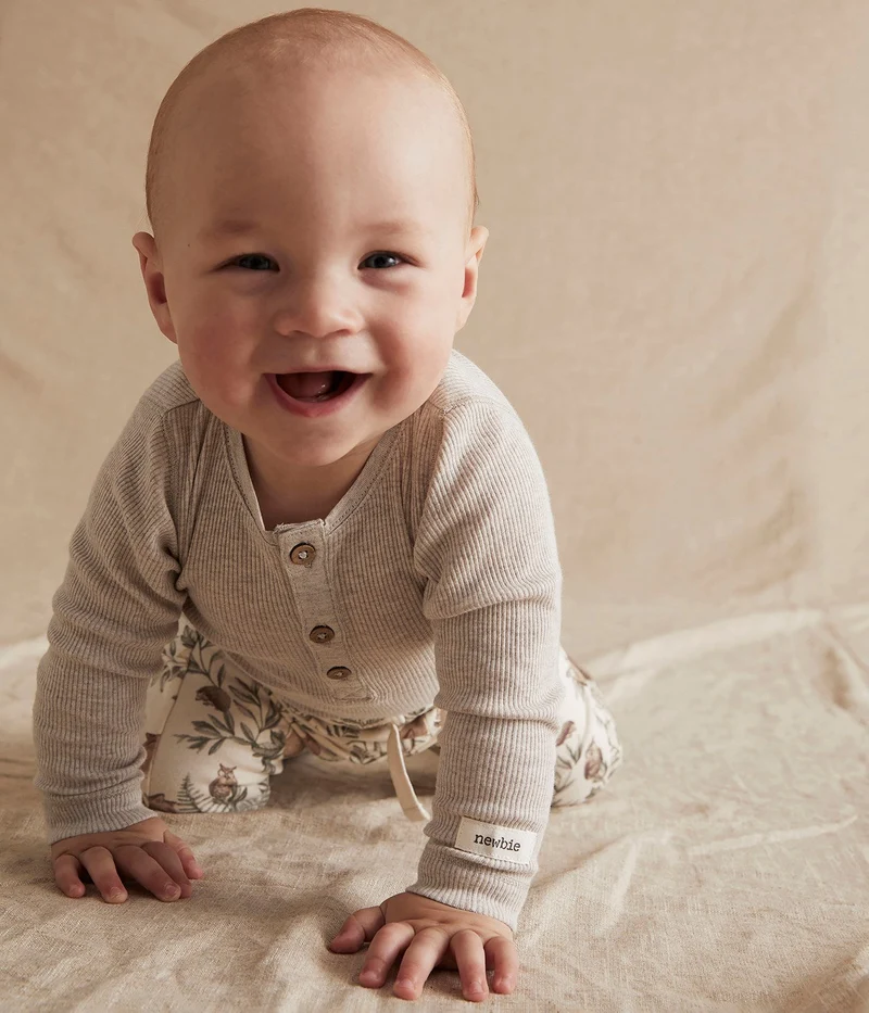 Baby beige ribbed bodysuit