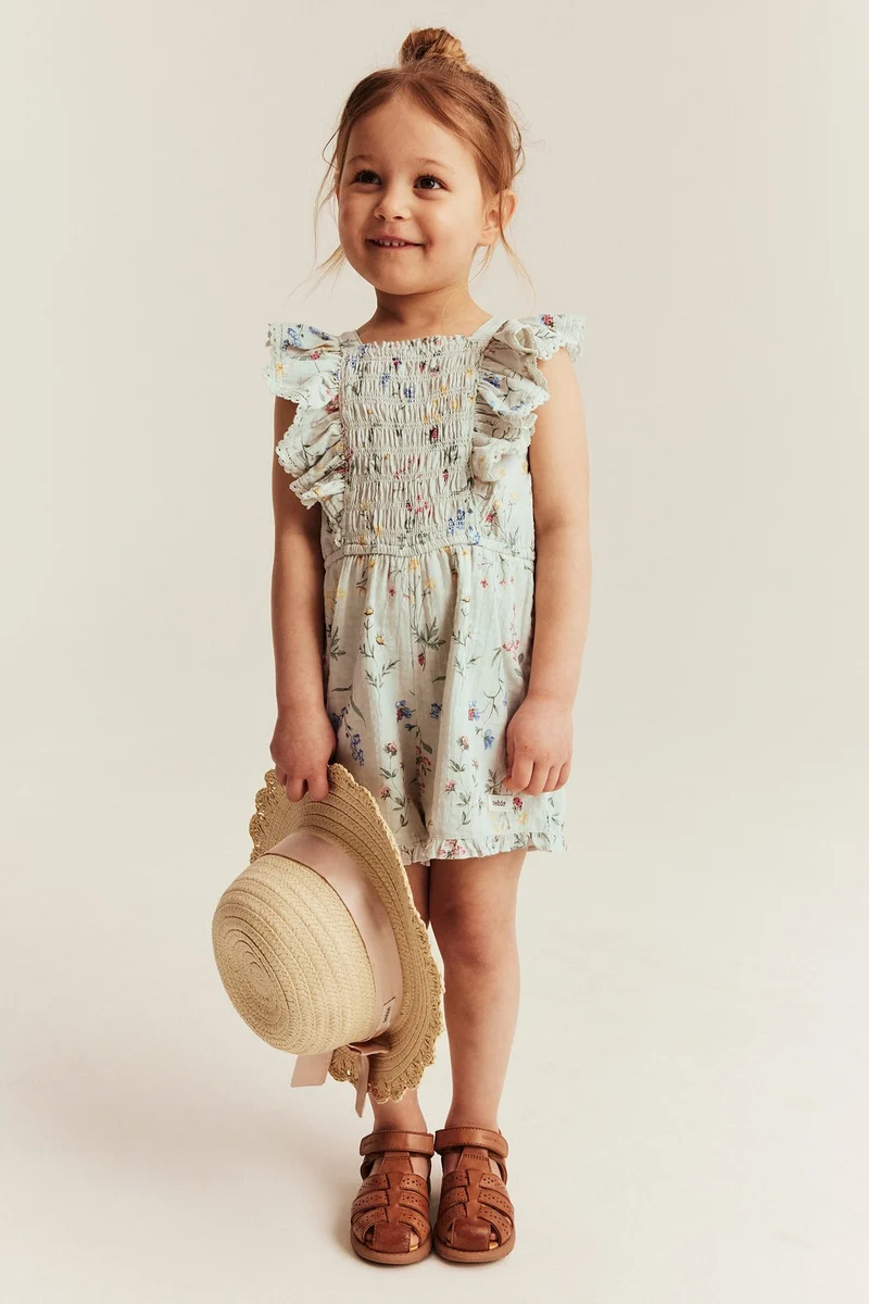 Kids floral woven jumpsuit
