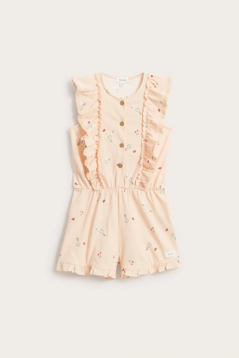 Kids orange jumpsuit with frills