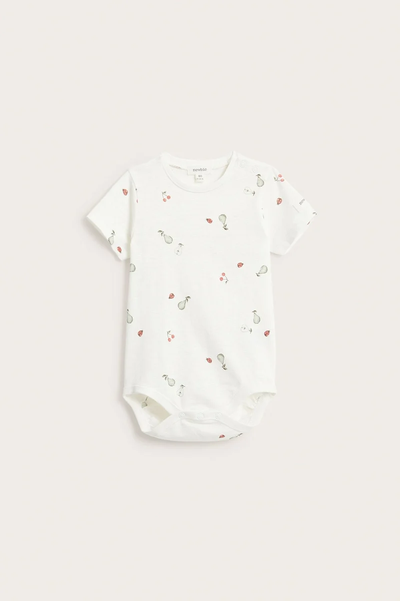 Baby short-sleeved knit bodysuit