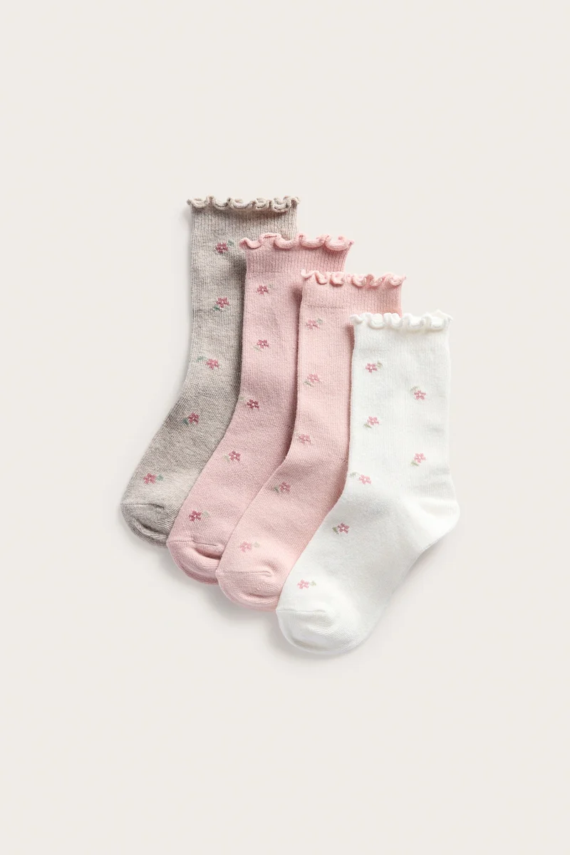 Kids floral socks (4-pack)