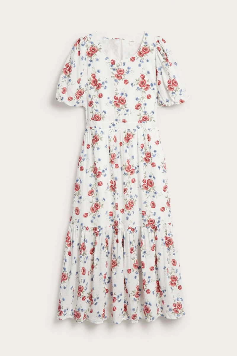 Women's white floral dress