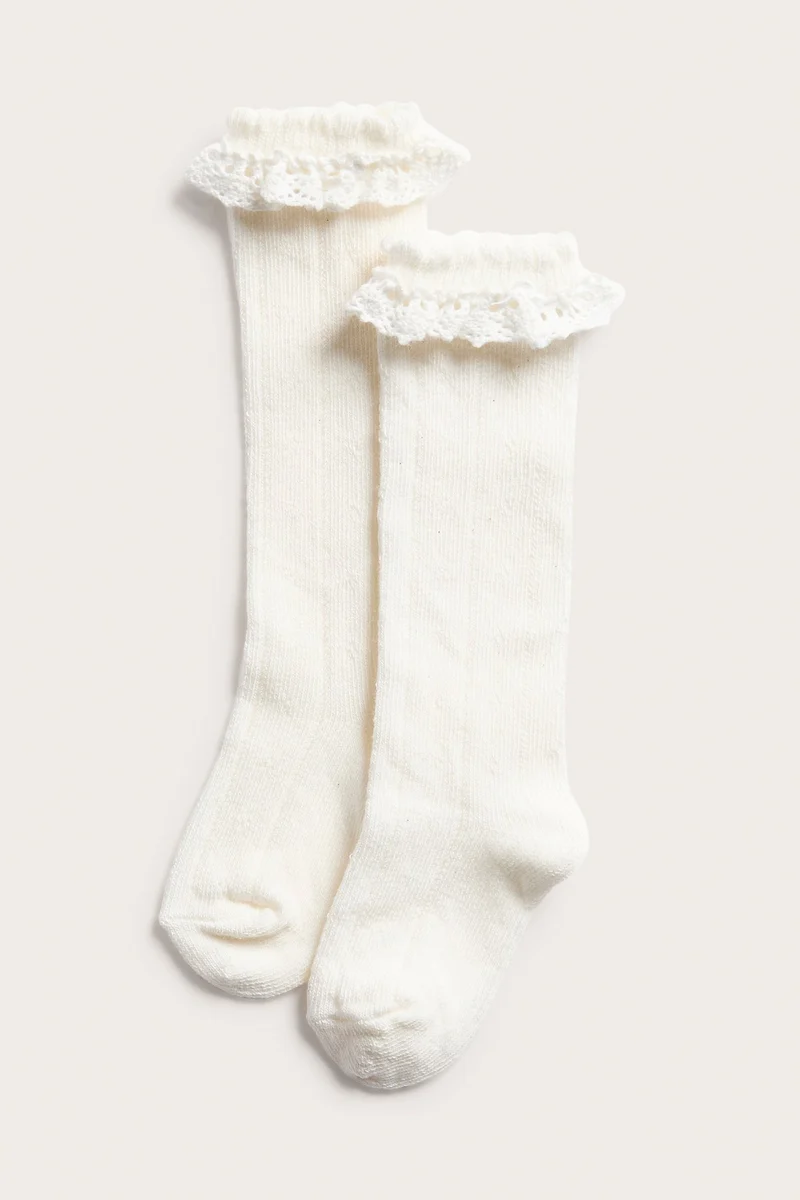 Baby pointelle pattern knee-highs
