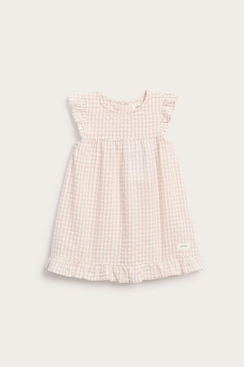 Baby pink checked dress