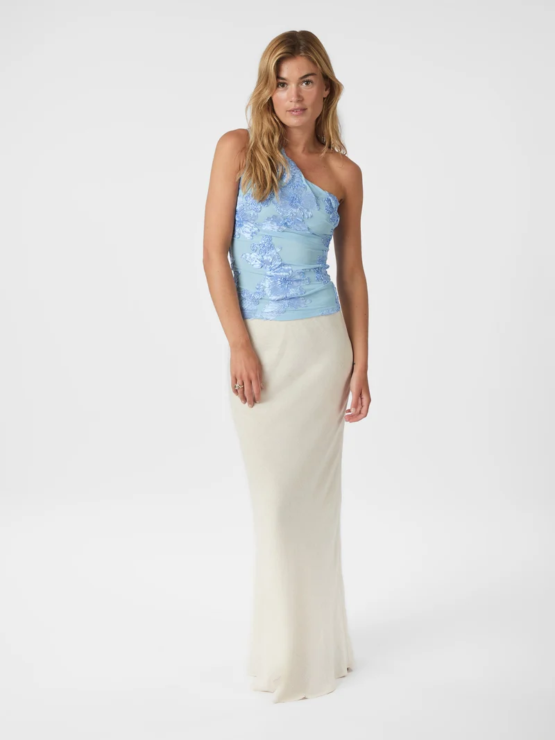 Neo Noir - Florini Big Flower Mesh Top 166166 - 145 - Light Blue