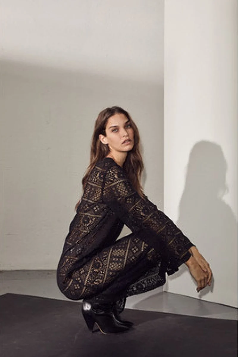 Haute L'Amitié - Utopia Lace Ls Buckle Dress HL10081 - Black