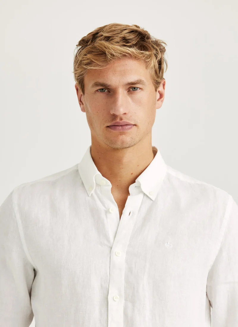MORRIS Douglas Linen Shirt - White
