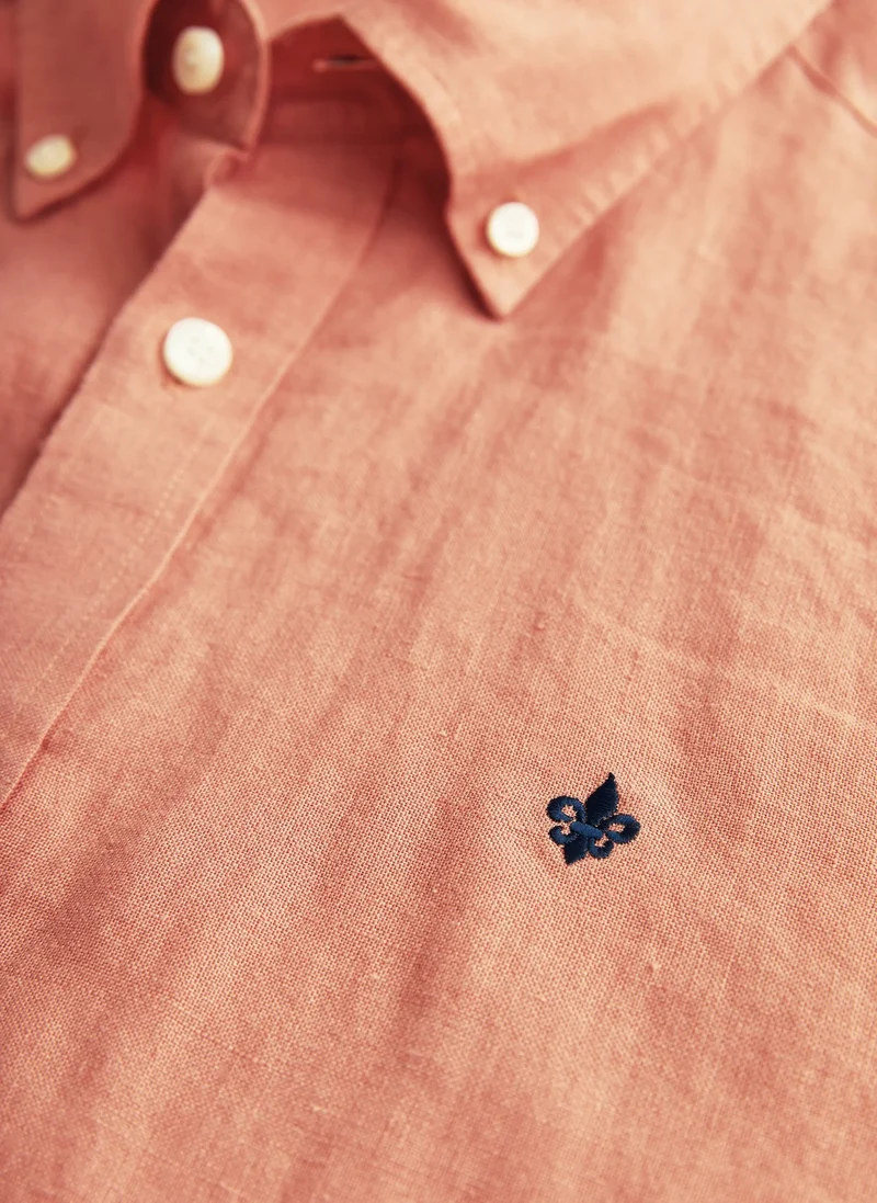 MORRIS Douglas Linen Shirt - Orange