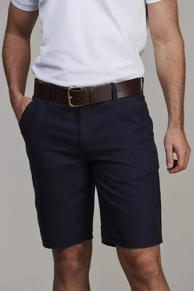 HANSEN & JACOB Cotton/Linen Shorts - Navy