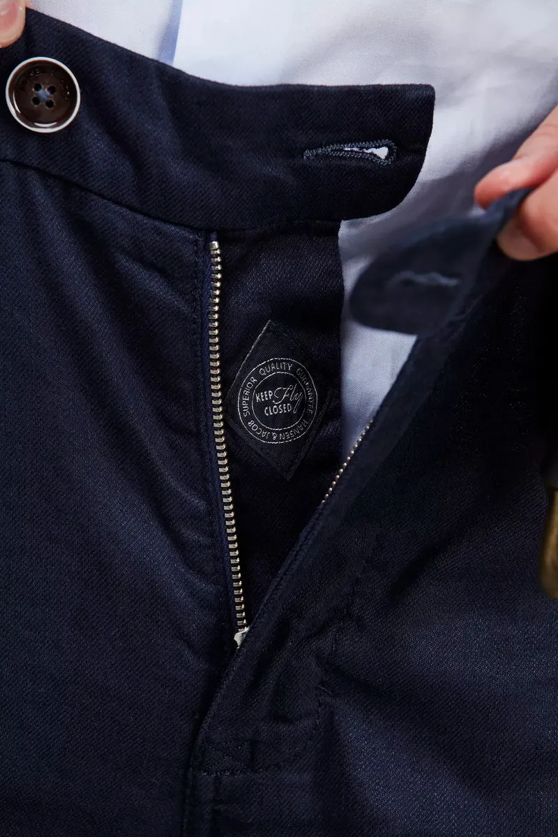 HANSEN & JACOB Linen/Cotton Miki Stretch Chinos - Navy