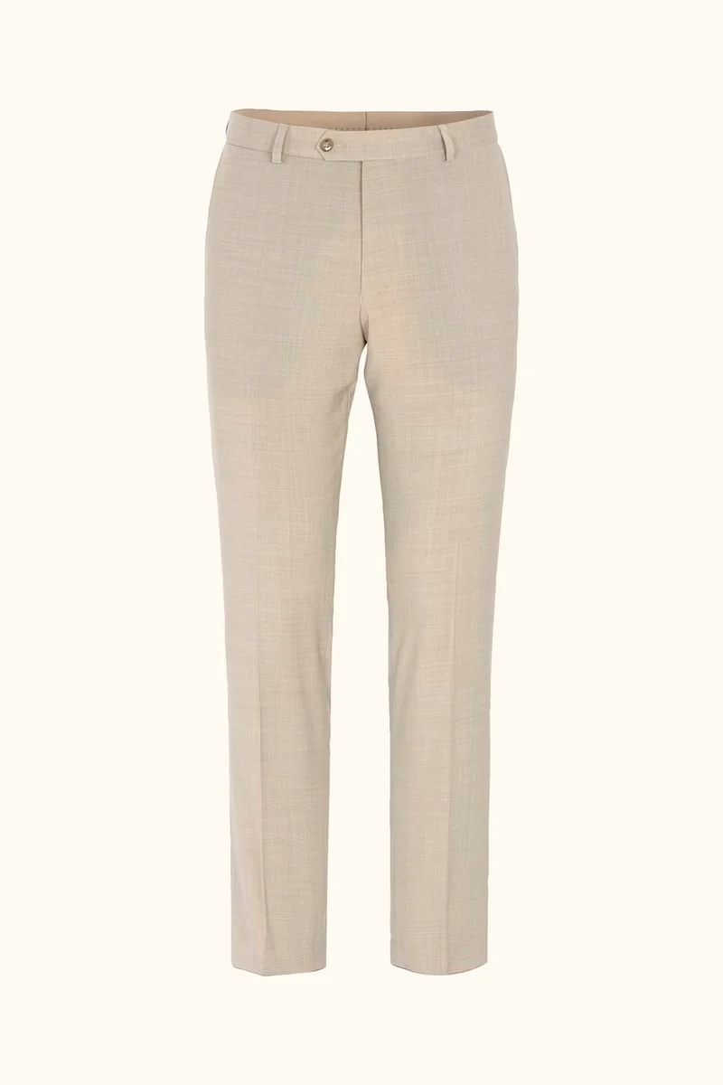 OSCAR JACOBSON Denz Microstructure Suit Trousers - Beige