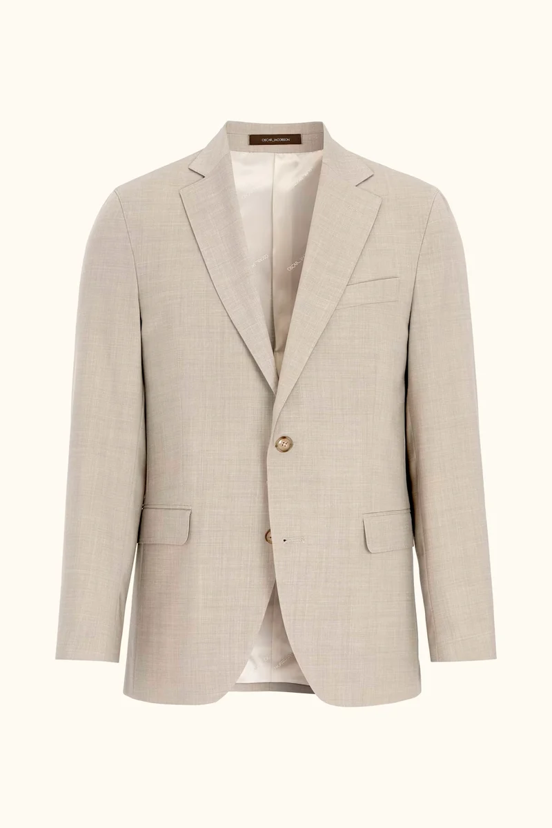 OSCAR JACOBSON Fogerty Microstructure Blazer - Beige