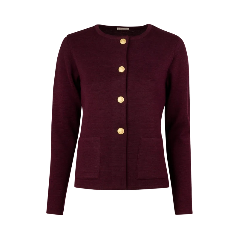 Stina Knit Cardigan - Dark Red