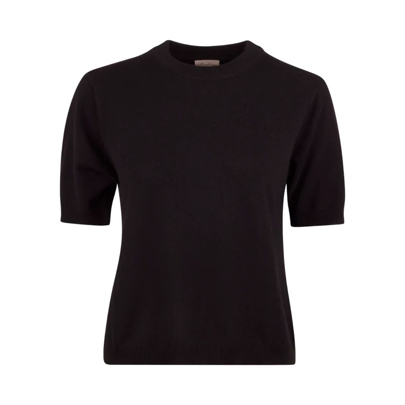 Janet Short Sleeve Knit - Black