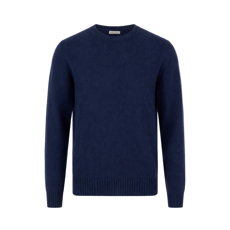 Pullover Knitted Crew Neck - Dark Blue