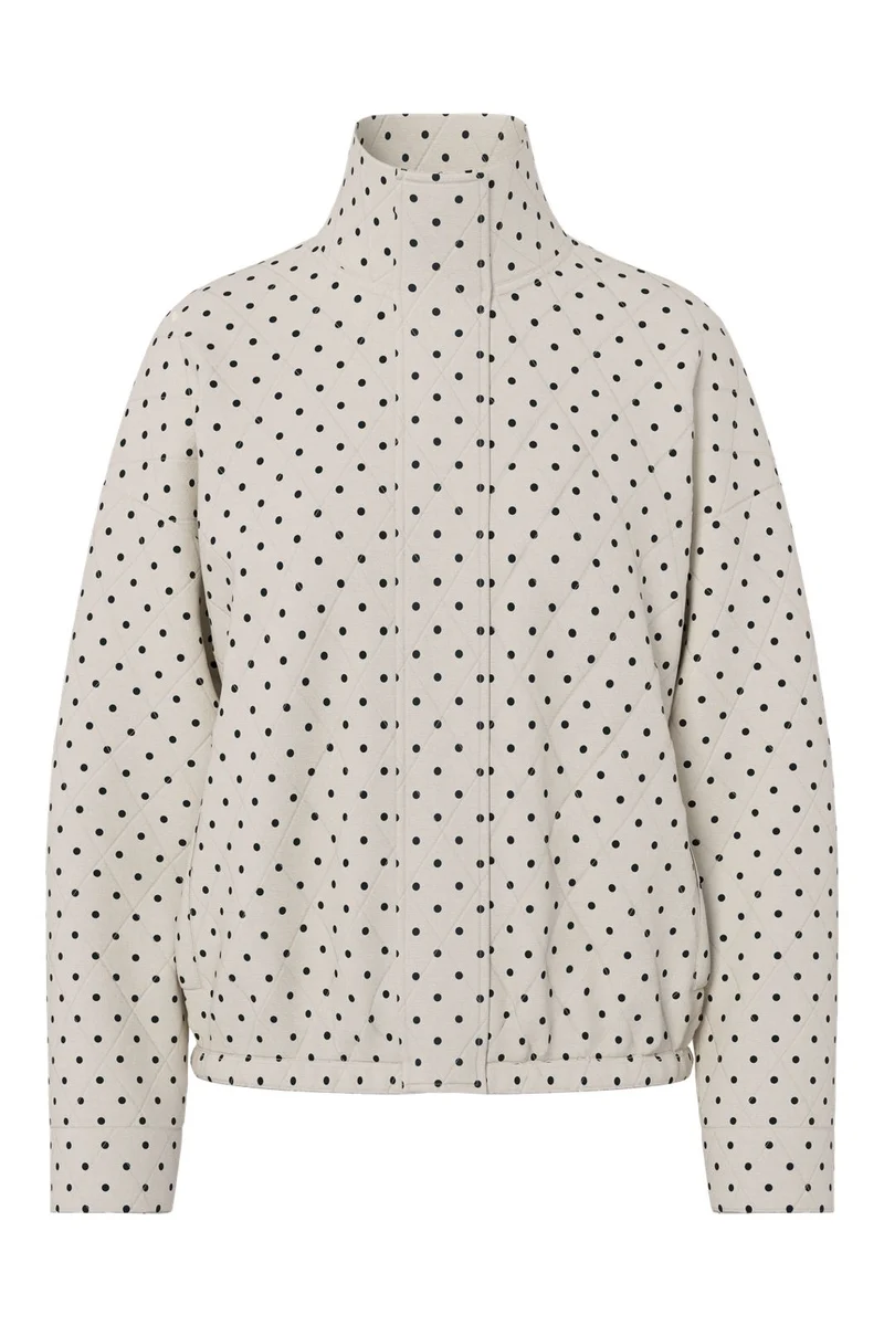 Pieces - Pcfamilla Quilted Bomber Jacket - 5080984 Cloud Dancer Dots