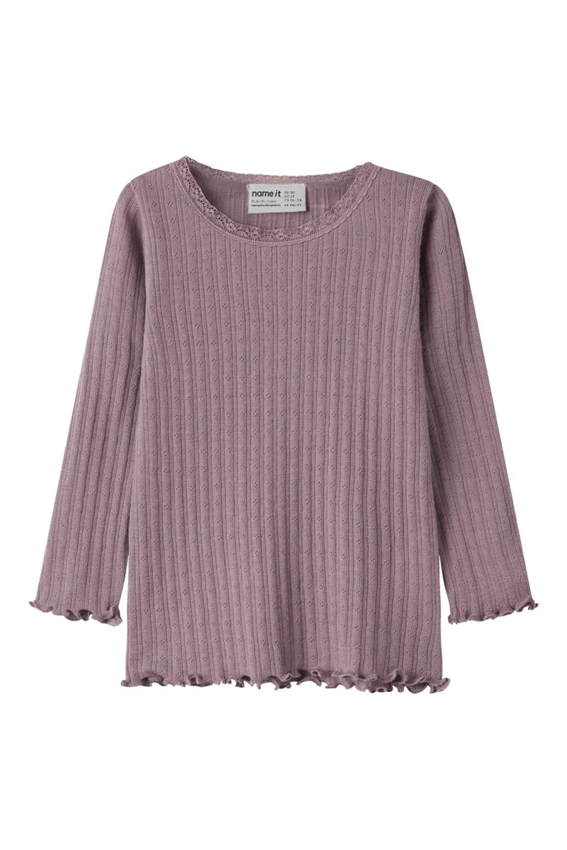 Name It - Nmfwossa Wo/Si Rib Ls Top - 4969337 Toadstool