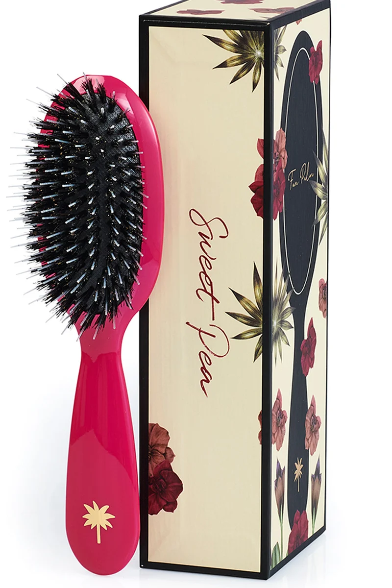 Fan Palm - Boar- & Nylon Brush - Sweet Pea Small