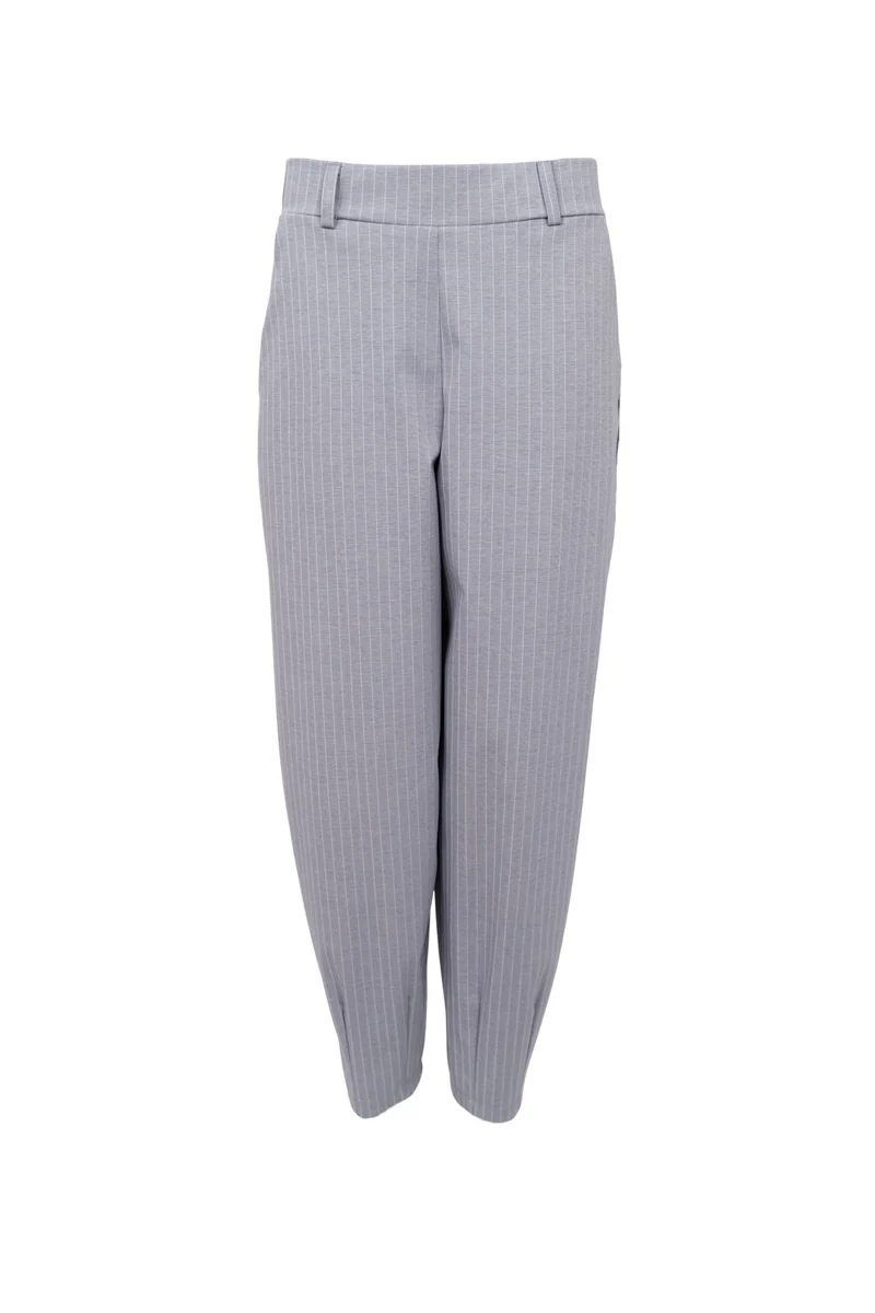 Black Colour - Bcmilano Barrel Pant 41109 - Grey Stripe