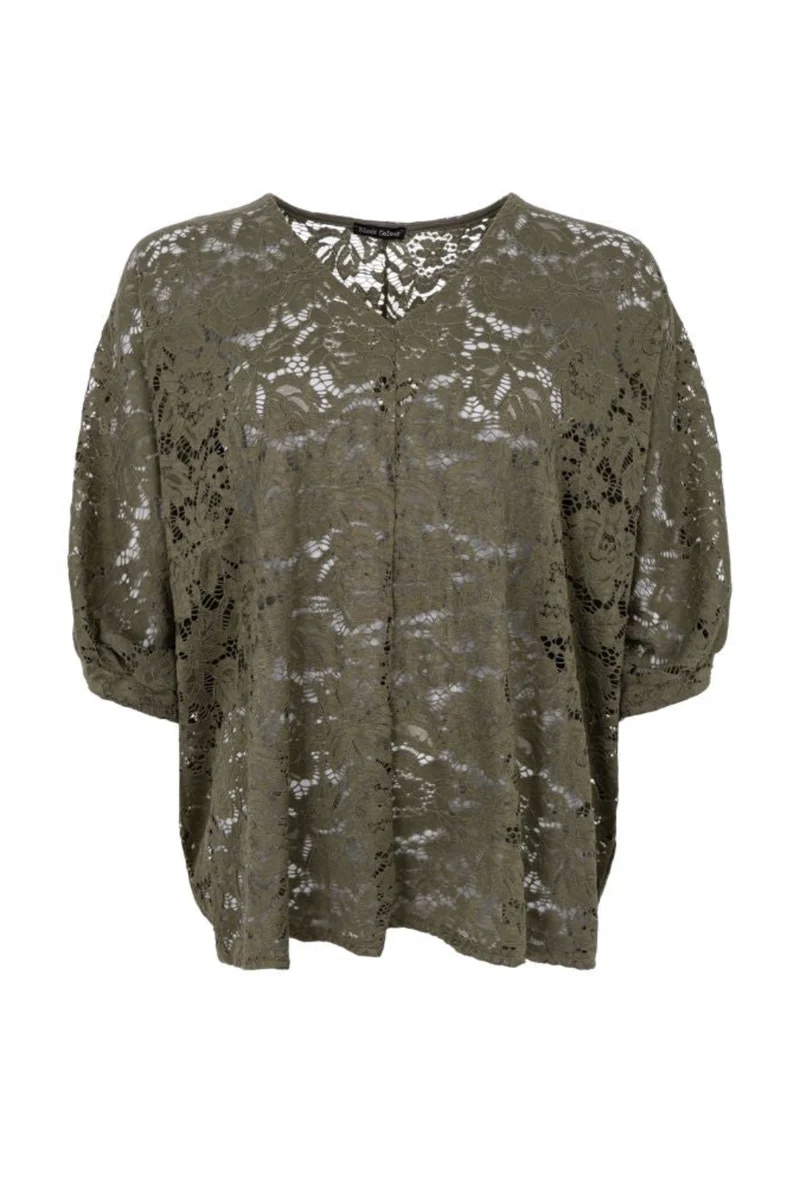 Black Colour - Bcdebbie Lace Blouse 41082 - Army
