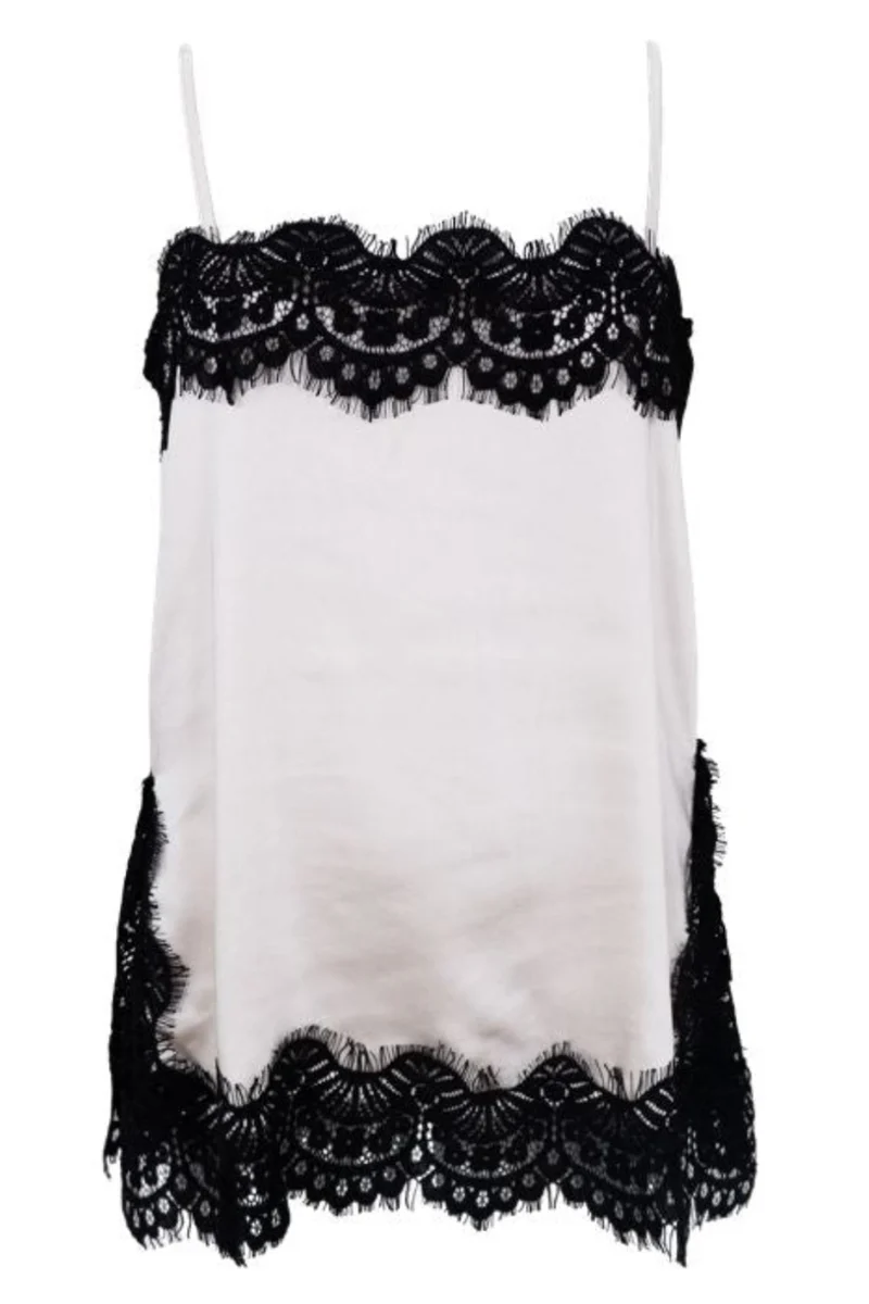 Black Colour - Bcevie Lace Strap Top 41046 - Shirts - Pearl