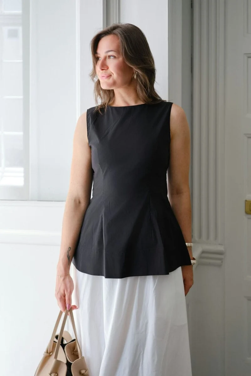 Neo Noir - Esteves Poplin Top 165379 - 100 - Black